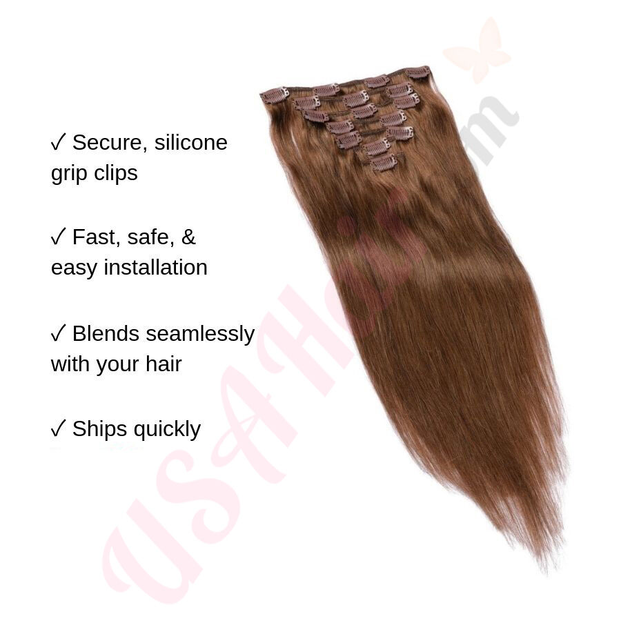 Clipins hair extensions human hair number 2 best sale